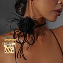 饰配件拉丁舞服高级感立体花朵配饰女新款 衣服装 lthd 凤羽 ZYM