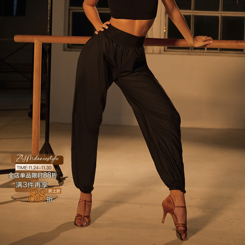 ZYM【移动桑拿】裤子高腰爆汗减肥裤拉丁舞练功服锁温涂银腰25098