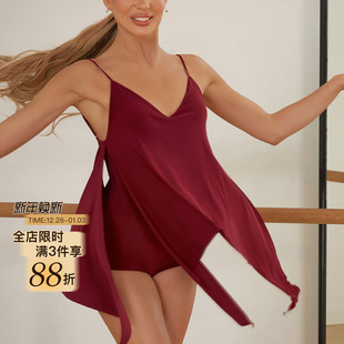 v领拉丁舞服新款 上衣法式 成人女连体百搭带胸棉2452 漾 ZYM