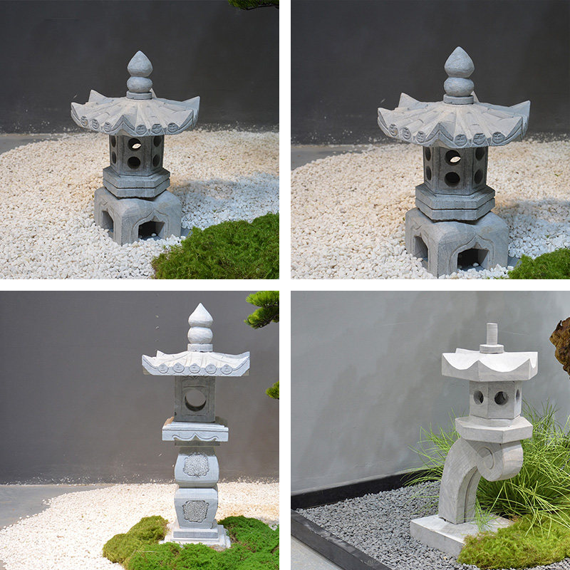 仿古石灯庭院灯太阳能灯石头灯户外灯草坪园林禅意石雕景观灯包邮