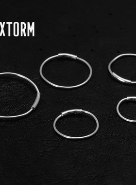 纯手工耳饰Bono 990足银简约款 复古风纯银圆圈耳环 VIXTORM®