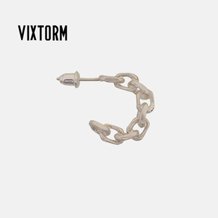 素耳釘24式 VIXTORM正品 銀古巴鏈條元 Wren 925純銀耳環 原創設計
