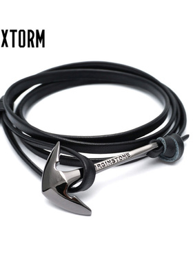 弧形船锚牛皮手绳 小众设计师款 VIXTORM GGA2.0手链 情侣饰品