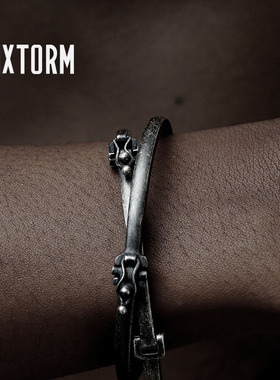 VIXTORM Stack- 2纯银手镯925银 原创暗黑个性风饰品 作旧复古