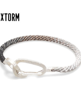 VIXTORM® Barbaro手链S925纯银登山扣原素纯手工编渐变蜡线手绳