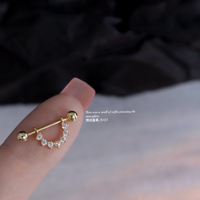 极简ins耳环纯银女螺丝独特