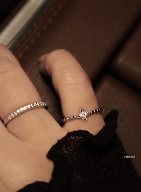 自制小指戒｜s925纯银微镶钻四叶花小尺寸尾戒女可调节洗手不用摘