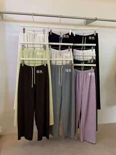 晴天sunny 857婴儿复合绒休闲裤女2025秋冬新品加绒加厚阔腿裤