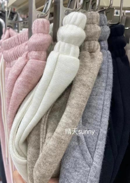 晴天821拖地裤女2025秋冬新品加厚休闲宽松舒适羊绒阔腿拖地裤