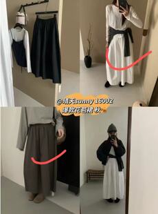 晴天sunny16002爆款花苞裙女2025冬季新品韩版中长款半身裙