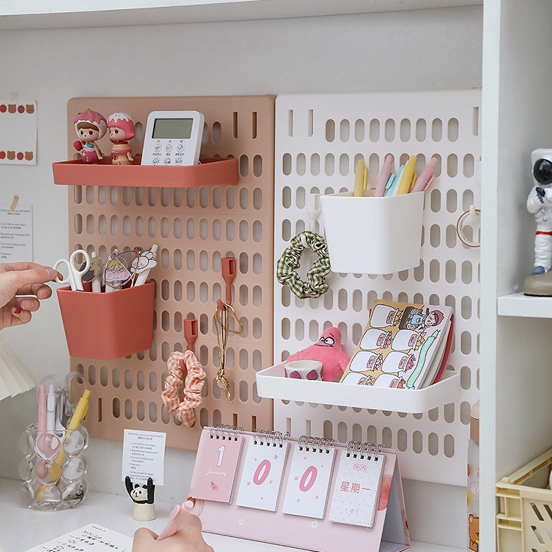 免打孔洞洞板收纳背景墙桌面书桌置物架配件墙上展示架宿舍神器 二月集有情怀的杂货 淘优券