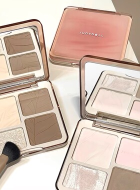 橘朵高光修容一体盘小样01波影盘02树影盘哑光高光鼻影四色修容盘