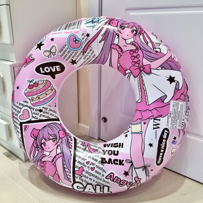 二次元动漫游泳圈成人儿童加厚水上充气男女腋下圈防侧翻安全泳圈