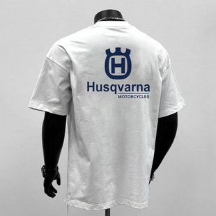 重磅纯棉潮牌美式痞帅T恤潮流字母印花男款夏季圆领休闲短袖