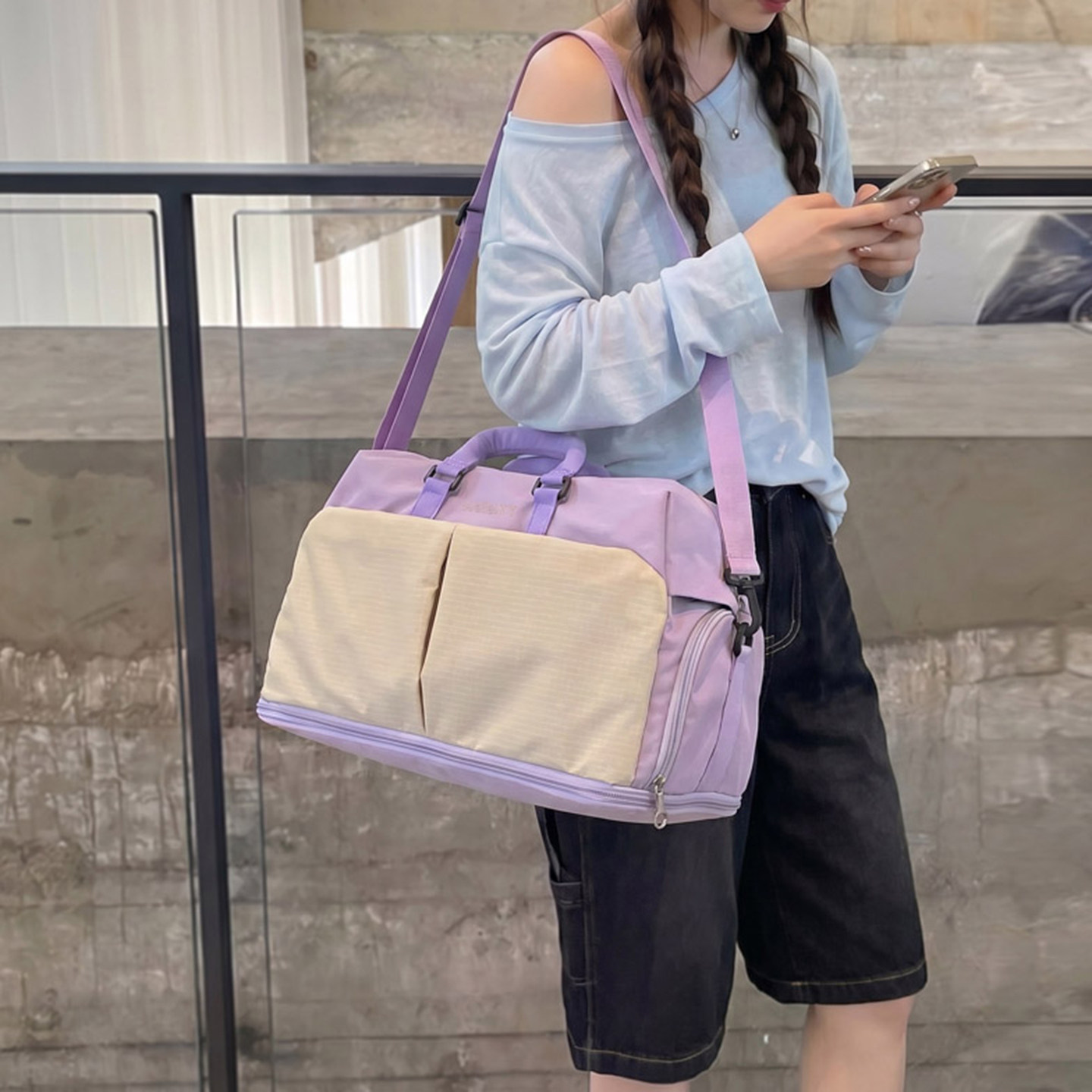 女款大容量干湿分离旅行健身包