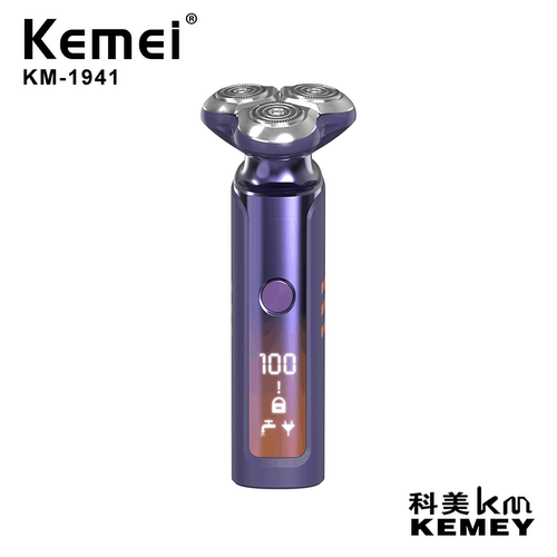 科美Kemei剃须刀KM-1941旋转三刀头电动男士剃须刀6级全身水洗