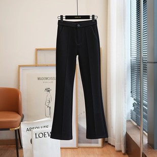 新型羽绒纱加厚修身 大长腿 微喇小黑裤 女休闲裤 AMR 秋冬新款