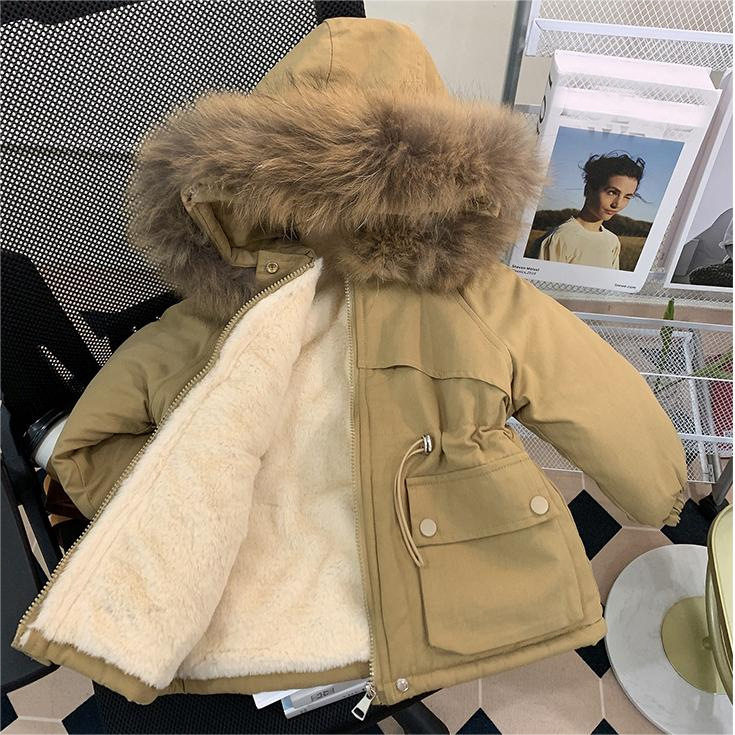 女童冬季韩版加绒加厚棉服