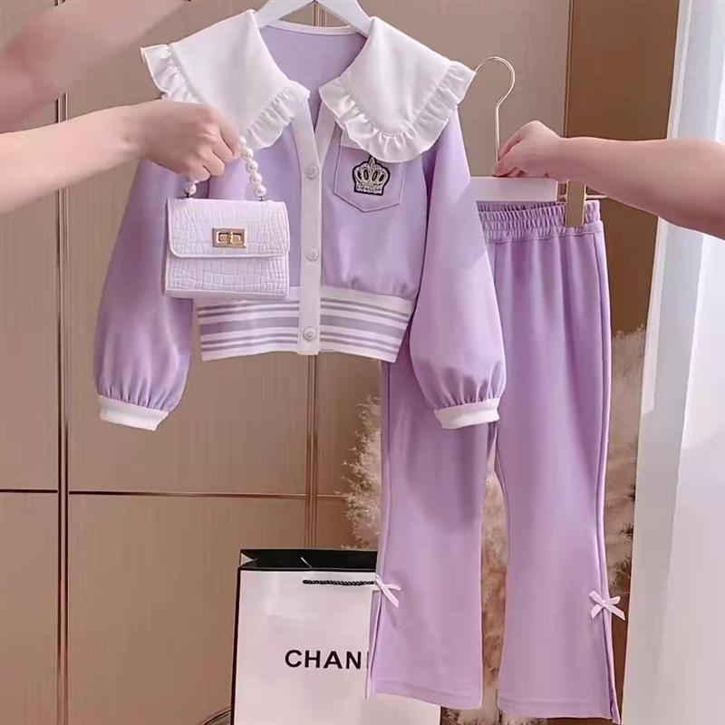 女孩春装套装洋气春季衣服5六7八9十岁女童外套裤子两件套春秋款