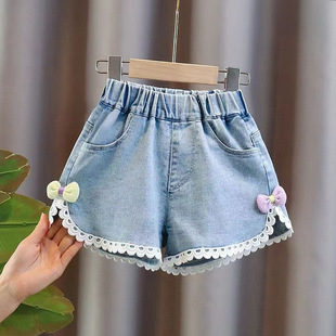 女童牛仔短裤2025夏季新款儿童韩版阔腿裤洋气女孩夏装外穿热裤