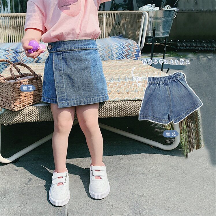 女童牛仔短裤夏季潮酷韩版薄款女宝宝裙裤洋气时髦女孩夏装半身裙