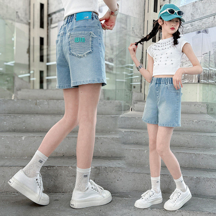 女童牛仔短裤韩版新款女宝洋气外穿热裤时尚休闲薄款女孩夏天裤子