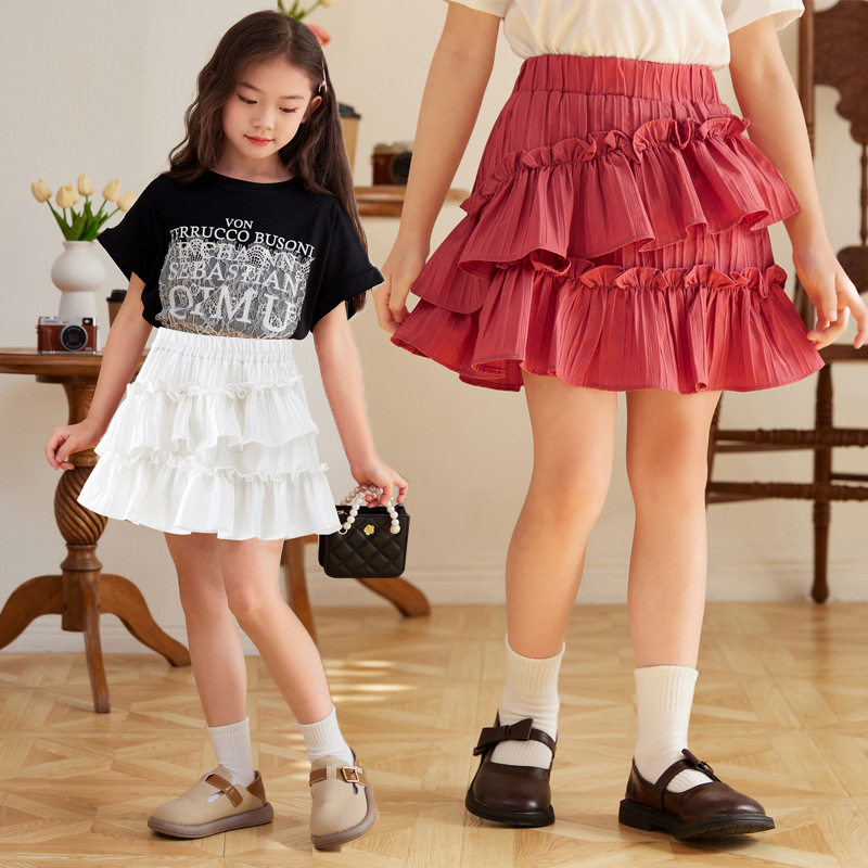 女童夏季荷叶边半身裙