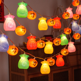 过新年装饰福字柿子新款福袋春节阳台挂饰户外发光氛围庭院布置