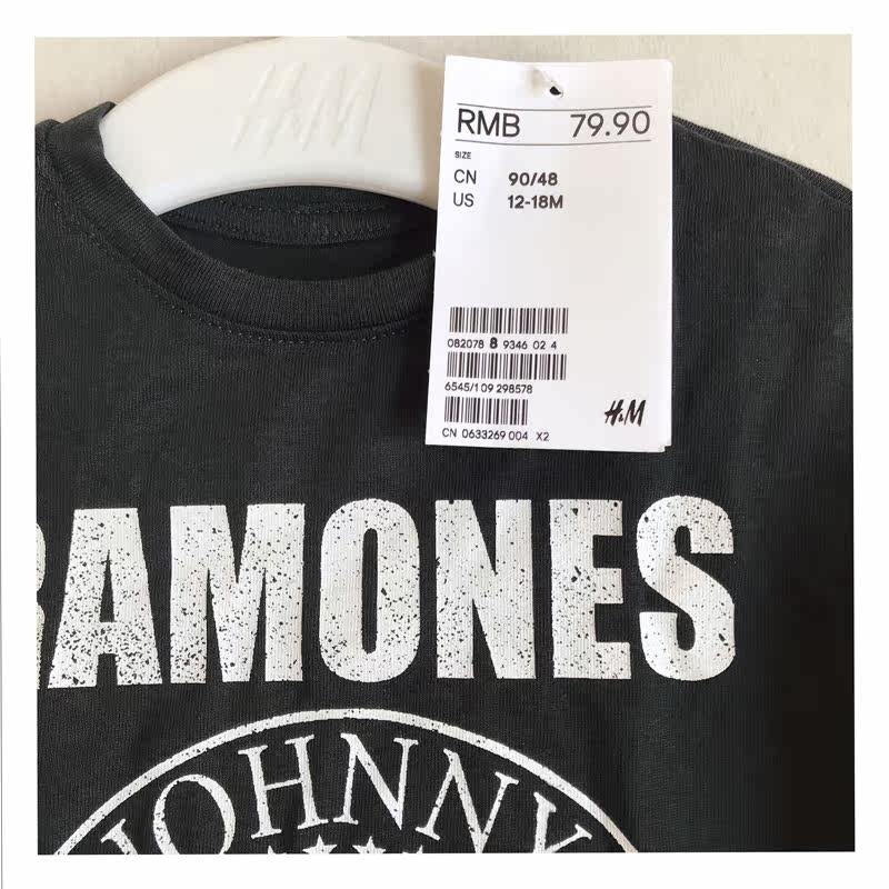 H&M quality goods man Rock Short sleeve band Ramones Pure cotton T-shirt T-shirts Punk Raymondin the Children/Baby/Family fitted , T-shirt  category - from Buy2taobao.com to provide professional Taobao agent buy service
