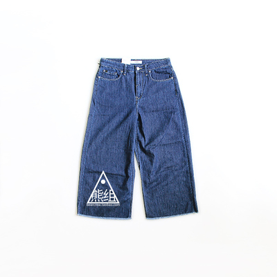 EDWIN W’ THE CULOTTE PANT 女士做旧深蓝色牛仔阔腿裤_熊组百货