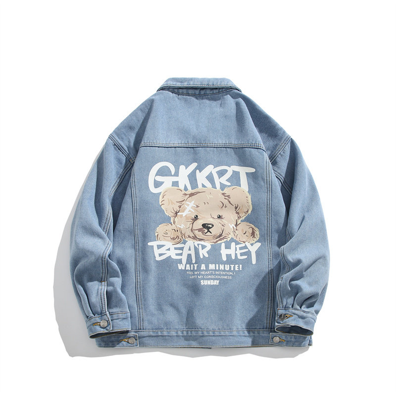 加绒牛仔棉服男士冬季棉衣外套羊羔绒加厚毛领保暖外套MY2255P95