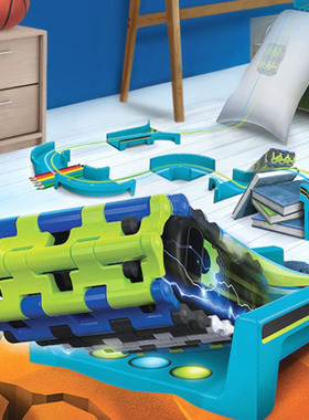 power treads机器狗过山车滑索套装拼搭电动轨道车玩具电动滑行车