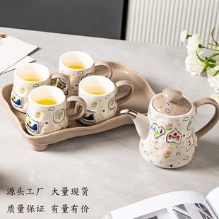 家用陶瓷喝水茶杯子结婚新婚礼物搬家乔迁新居礼品 高档茶具套装