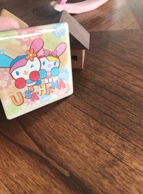 日本sanrio 五彩花耳兔 彩虹兔 usahana 小花 冰箱贴