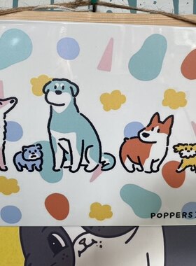 出口韩国治愈系可爱狗狗铁皮挂画房间装饰冰箱贴收纳框