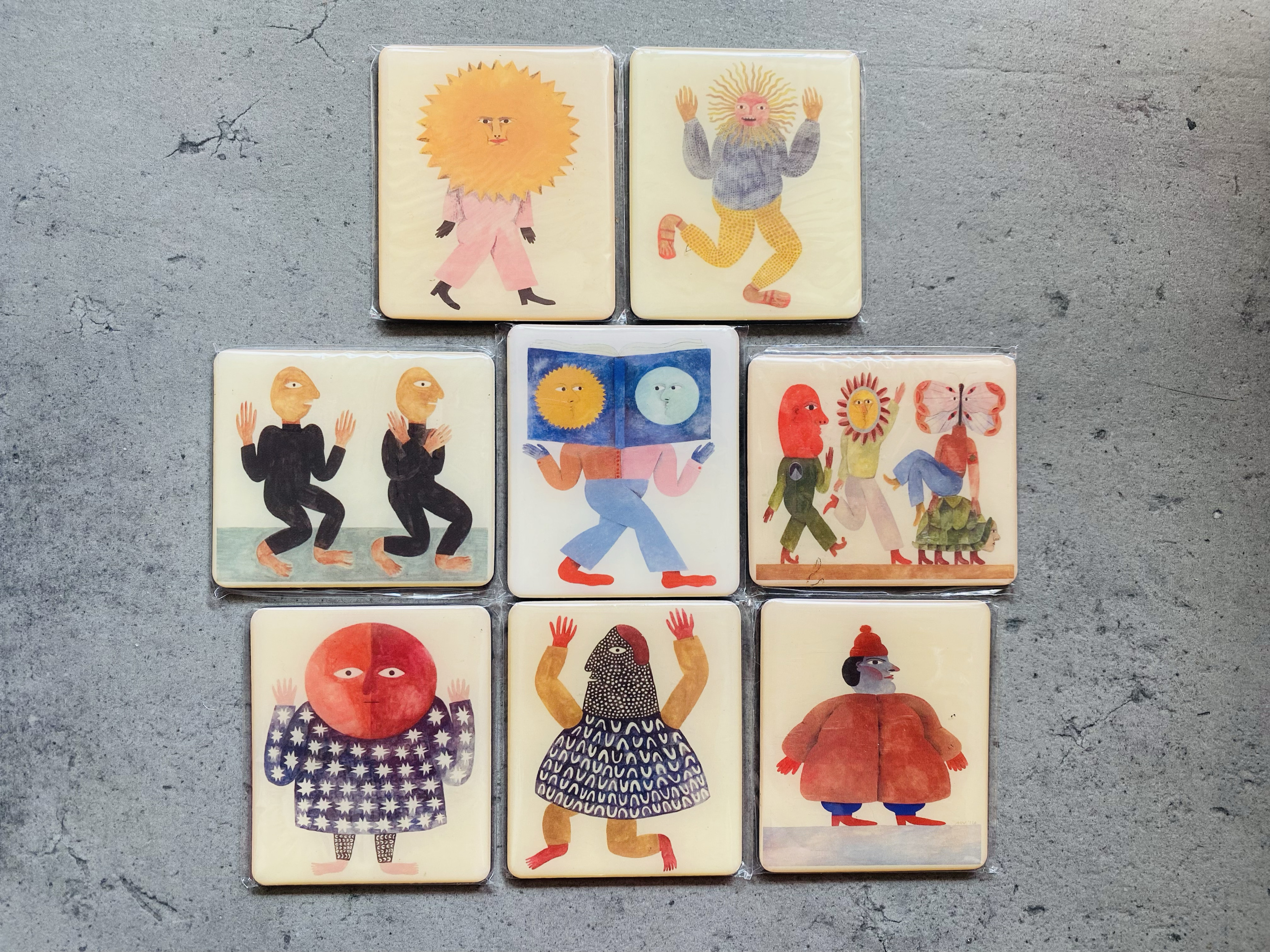 出口外贸日本插画师小众图案作品超大磁性冰箱贴