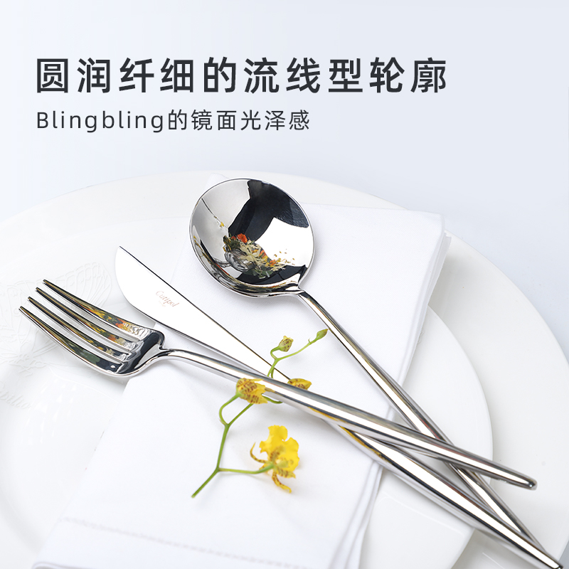 葡萄牙Cutipol moon镜面手工家用高端不锈钢西餐具刀叉勺子套装 餐饮具 叉/勺/筷套装 原图主图