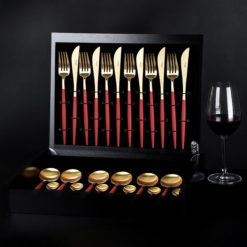 葡萄牙cutipol西餐餐具刀叉套装高档不锈钢牛排刀叉勺ins风礼盒24