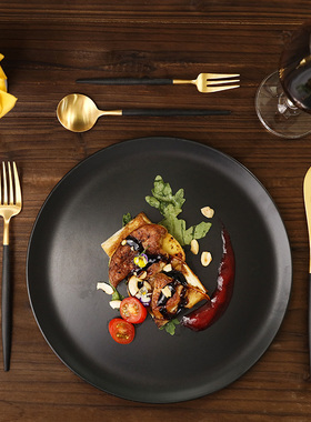 葡萄牙Cutipol黑金西餐牛排刀叉勺子筷子轻奢餐具套装ins咖啡小勺