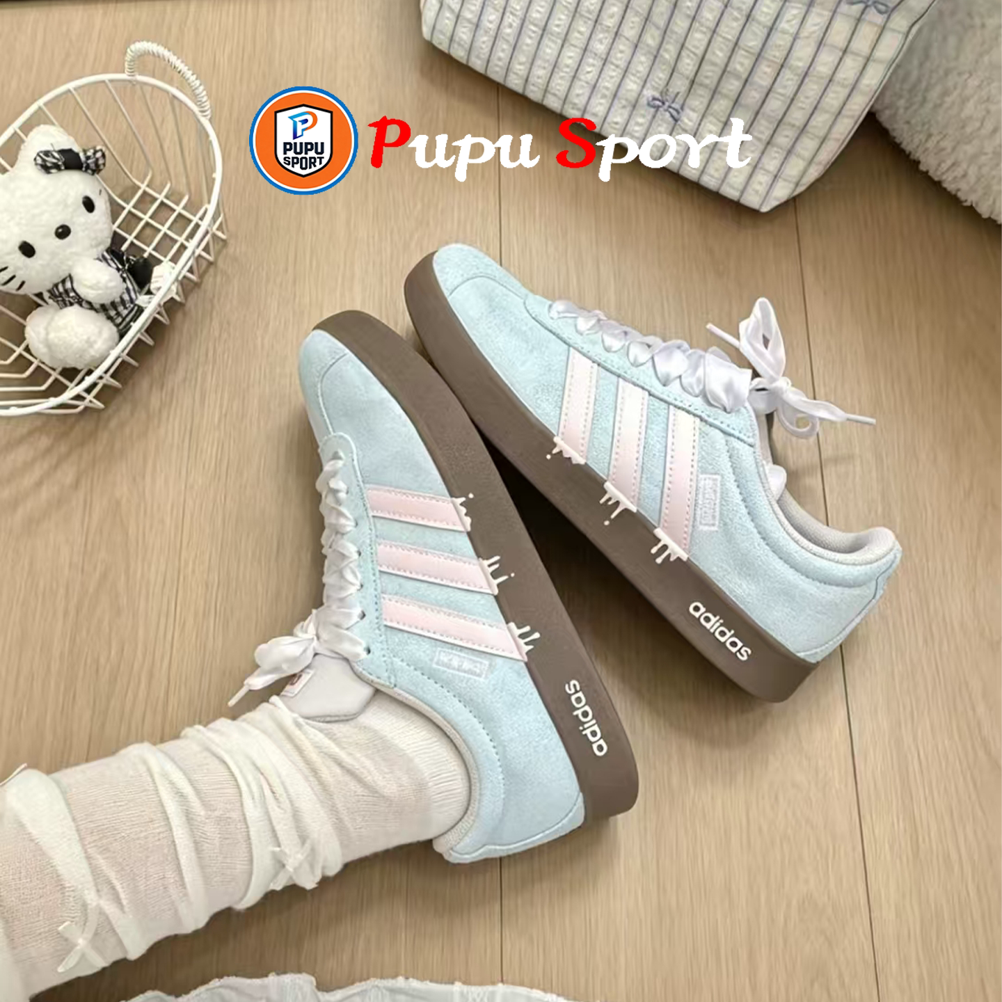 Adidas neo VL 冰激凌 潮流时尚低帮百搭休闲板鞋男女鞋定制鞋