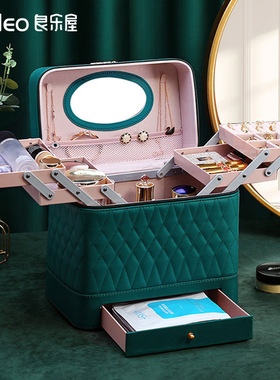 绣格大容量网红化妆箱包女便携手提2023ins风感美甲收纳箱盒