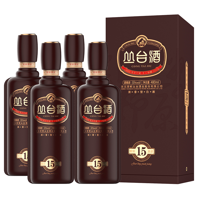 丛台酒 38度窖龄(15)480ml*4瓶整箱高粱浓香型白酒包邮河北