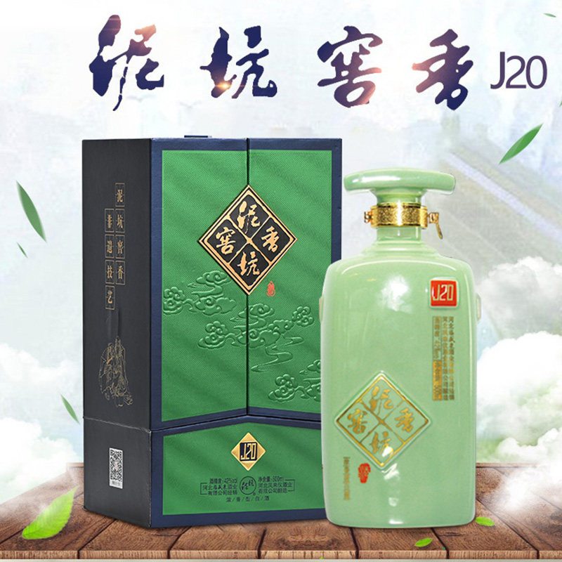 泥坑 窖香浓香型白酒礼品酒J20 500ml*2瓶礼盒装河北邢台特产