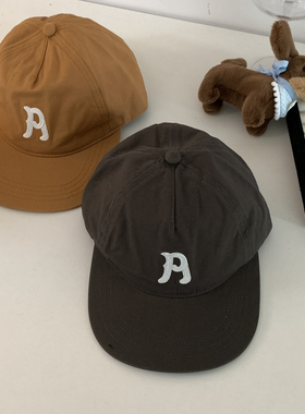 2026早春新款字母印花刺绣显脸小棒球帽女 韩系复古遮阳鸭舌帽