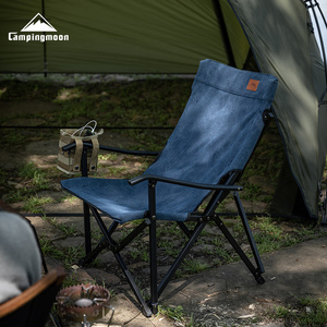 CAMPINGMOON户外折叠椅焚火烧烤铝合金 棉布钓鱼帆布久坐小川椅子