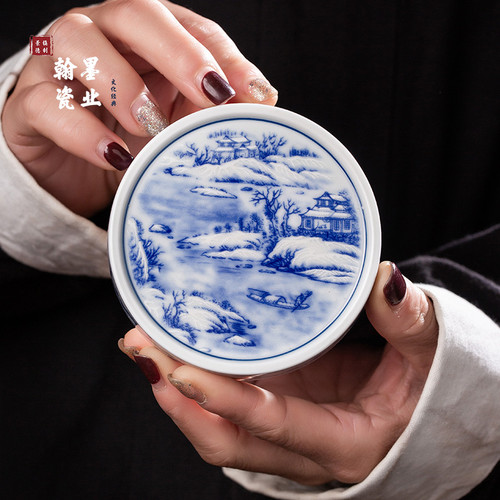 景德镇陶瓷仿古泥瑞雪兆丰年盖置