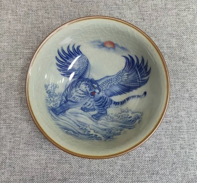 景德镇陶瓷老陶泥如虎添翼普洱杯仿古瓷器大容量主人品茗杯子高档