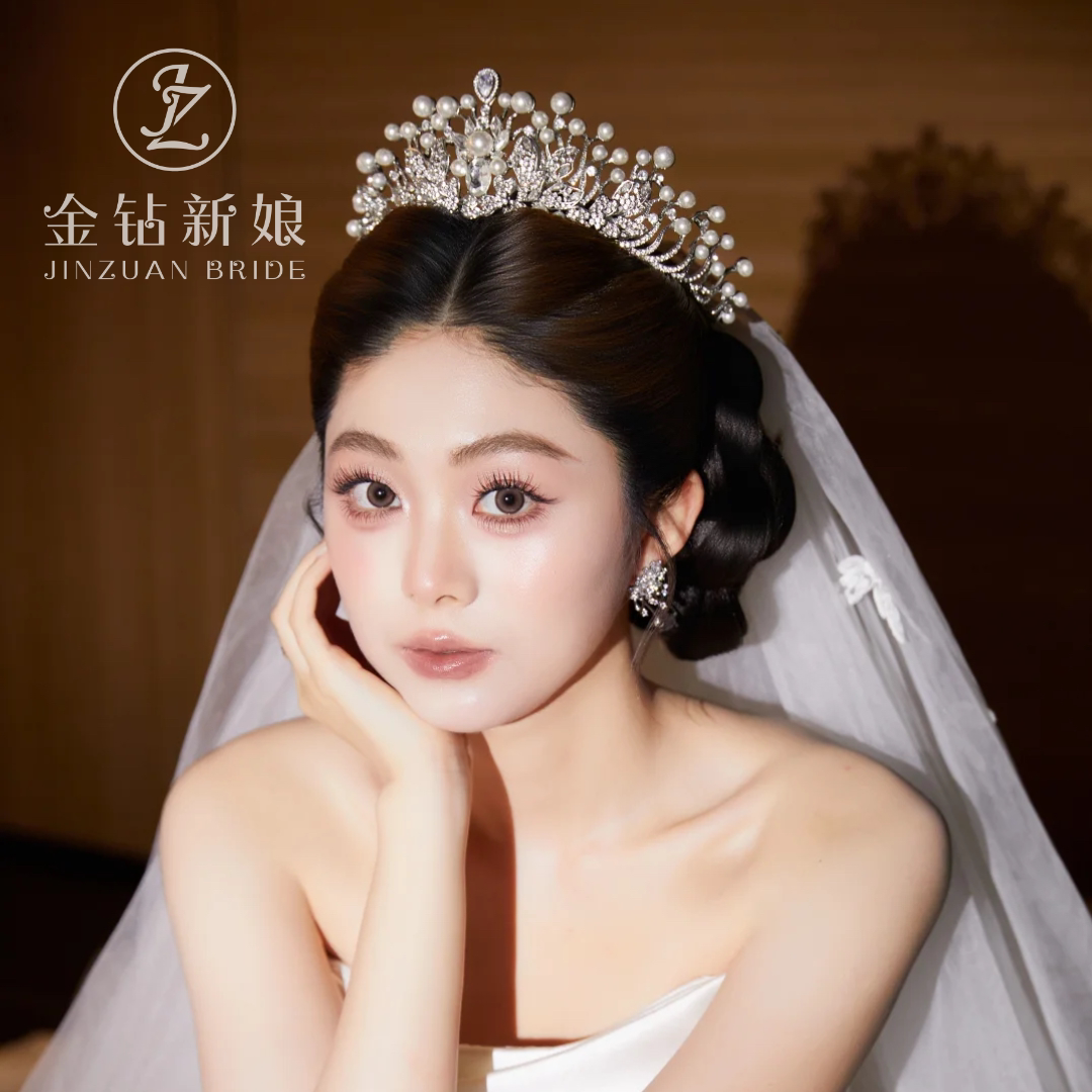 新款ETE复古奢华珍珠水钻王冠新娘头饰甜美公主风婚纱礼服配饰