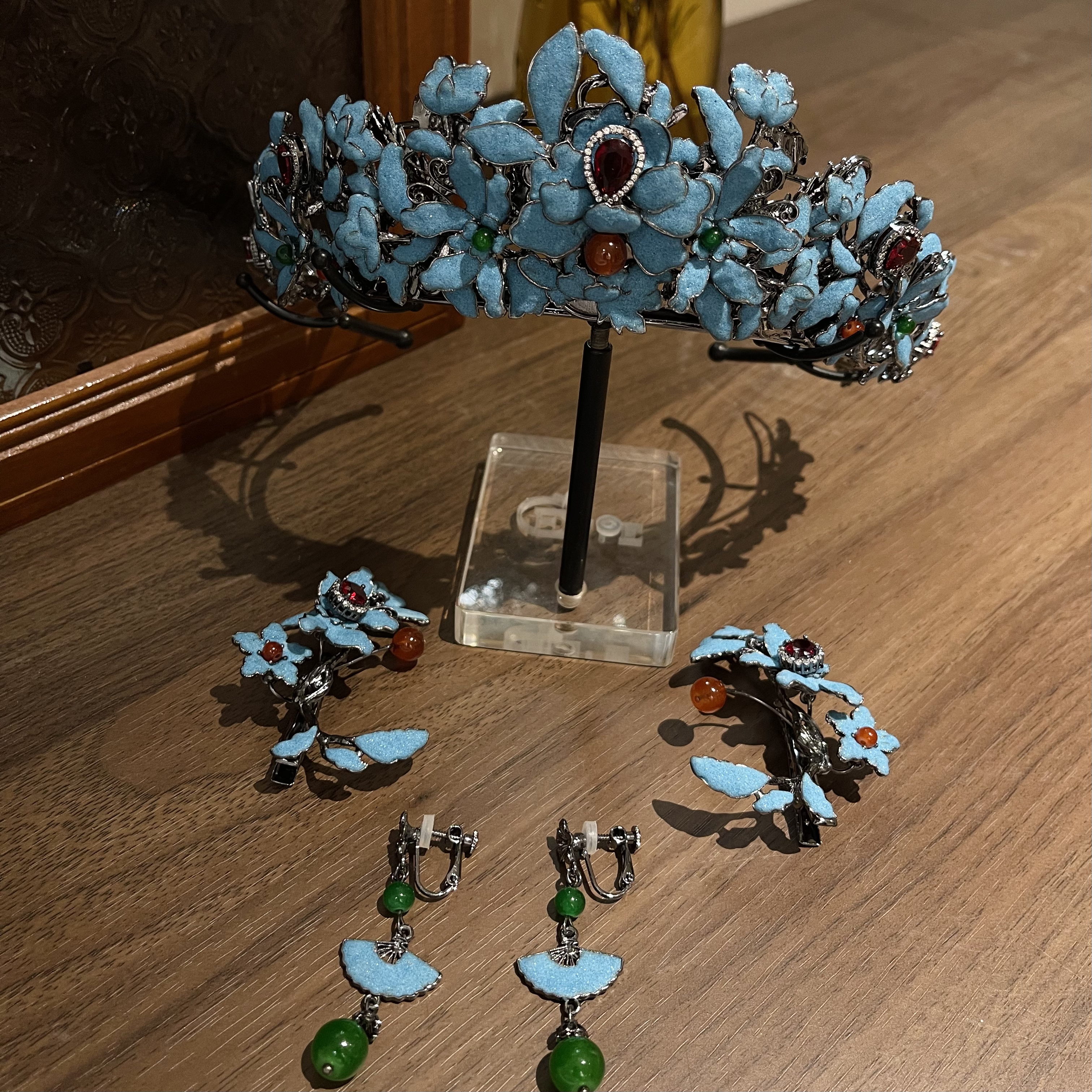 金钻新娘重工景泰蓝凤冠头饰