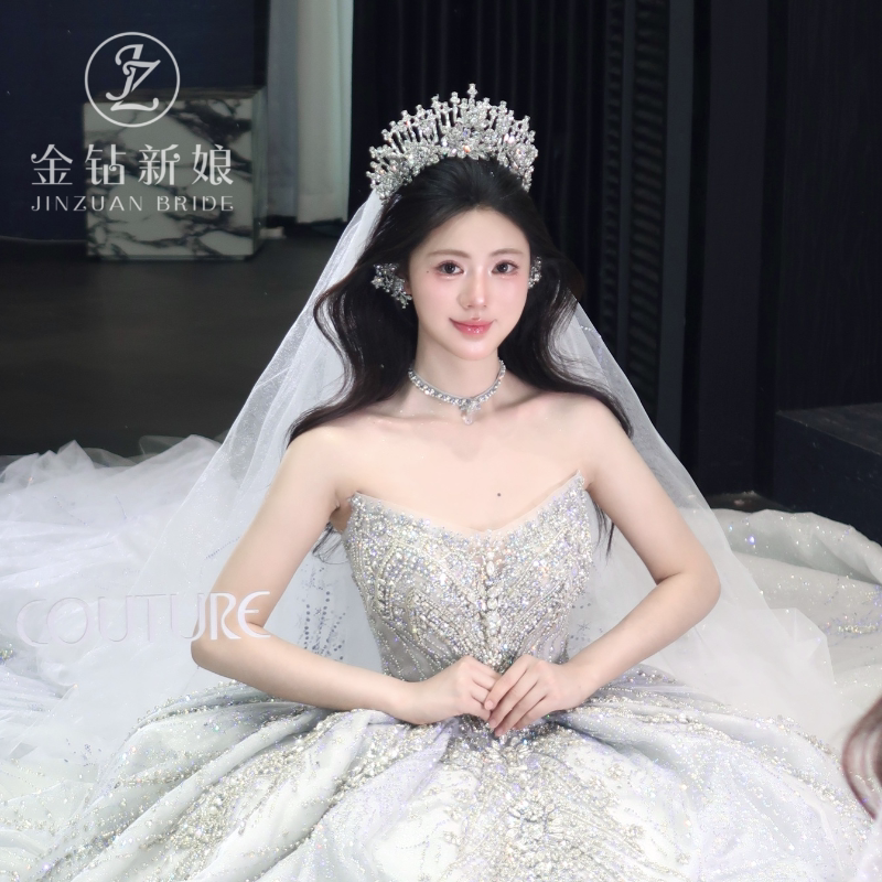 ETE正版新娘水钻皇冠头饰高级感婚礼公主王冠配饰品2025新款高端
